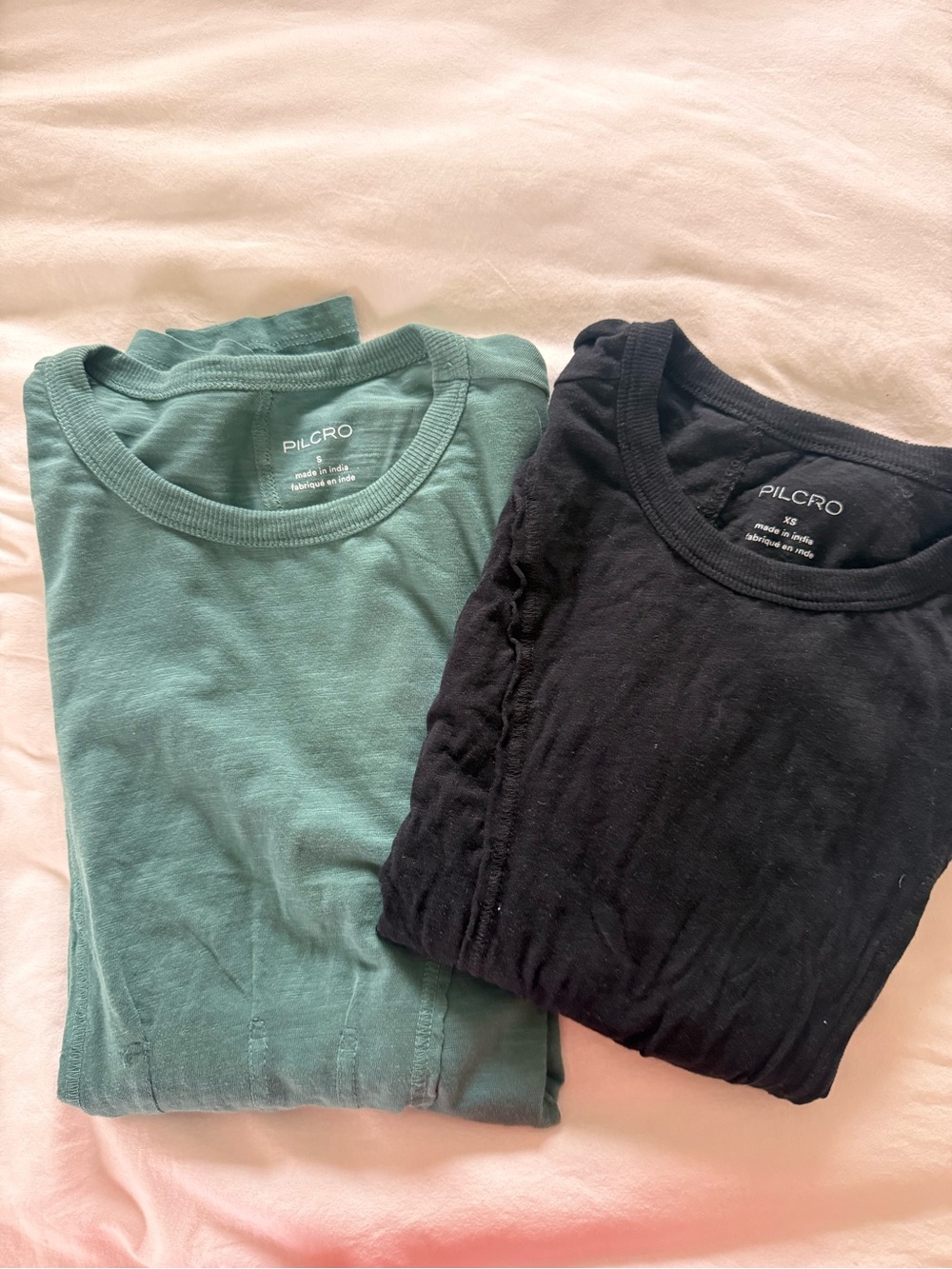Pilcro Long Sleeve Tees in Teal and Black